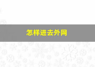 怎样进去外网