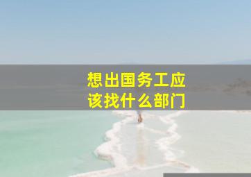 想出国务工应该找什么部门