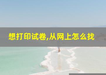 想打印试卷,从网上怎么找