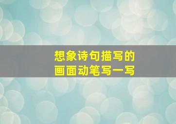 想象诗句描写的画面动笔写一写