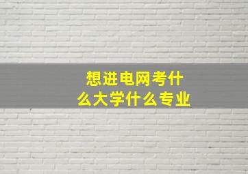 想进电网考什么大学什么专业