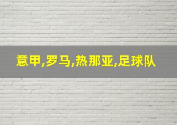 意甲,罗马,热那亚,足球队