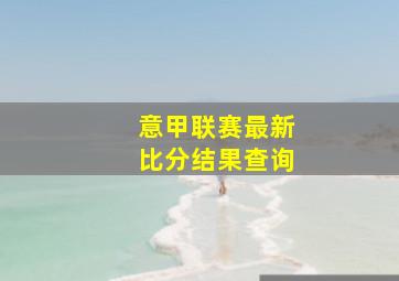 意甲联赛最新比分结果查询