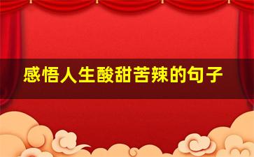 感悟人生酸甜苦辣的句子