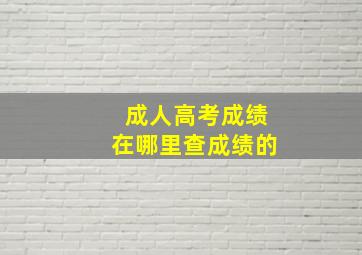 成人高考成绩在哪里查成绩的