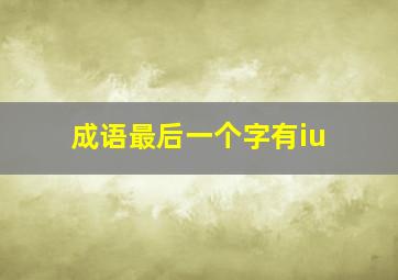 成语最后一个字有iu