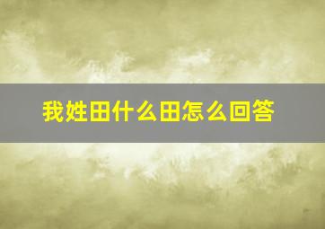 我姓田什么田怎么回答