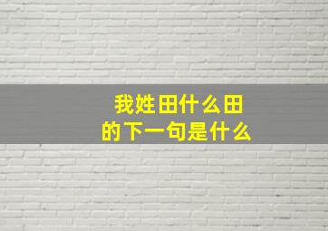 我姓田什么田的下一句是什么