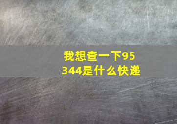 我想查一下95344是什么快递