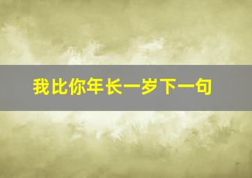 我比你年长一岁下一句