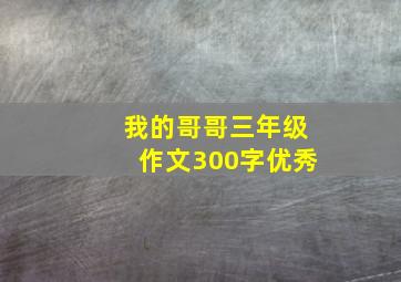 我的哥哥三年级作文300字优秀