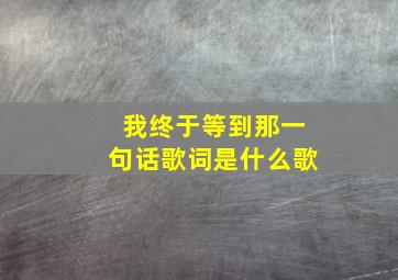 我终于等到那一句话歌词是什么歌