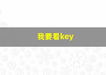 我要看key