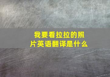 我要看拉拉的照片英语翻译是什么