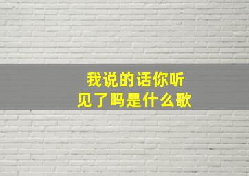 我说的话你听见了吗是什么歌