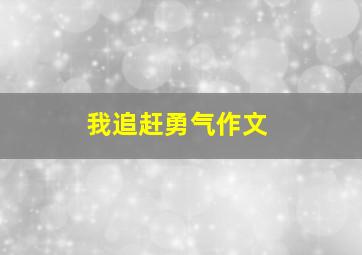 我追赶勇气作文