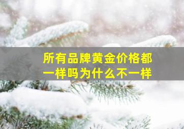 所有品牌黄金价格都一样吗为什么不一样