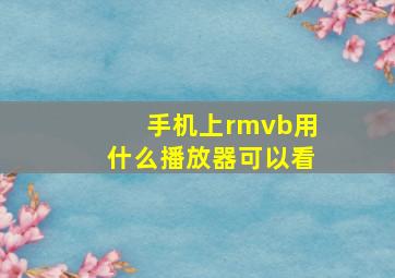 手机上rmvb用什么播放器可以看