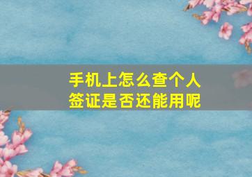 手机上怎么查个人签证是否还能用呢