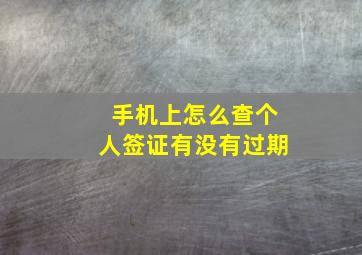 手机上怎么查个人签证有没有过期