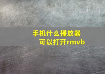 手机什么播放器可以打开rmvb