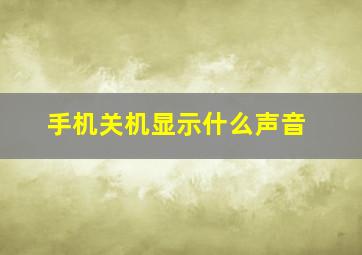 手机关机显示什么声音