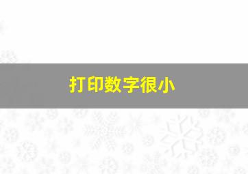 打印数字很小