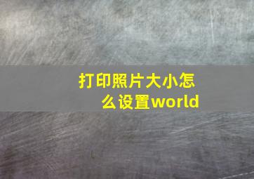 打印照片大小怎么设置world