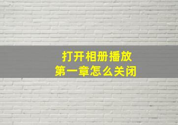 打开相册播放第一章怎么关闭