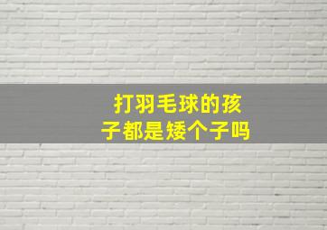 打羽毛球的孩子都是矮个子吗