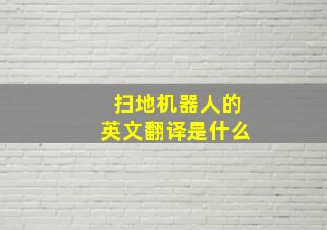 扫地机器人的英文翻译是什么