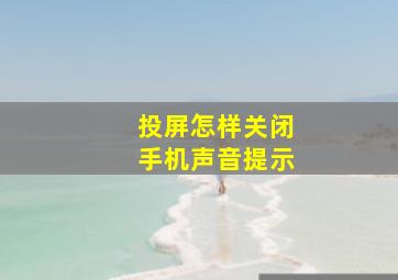 投屏怎样关闭手机声音提示