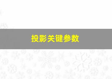 投影关键参数