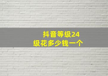 抖音等级24级花多少钱一个