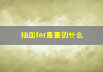 抽血fer是查的什么