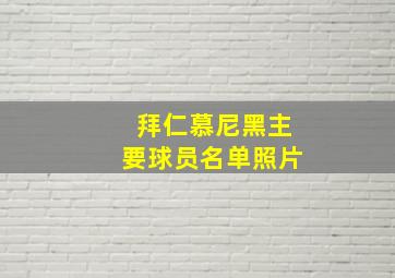 拜仁慕尼黑主要球员名单照片