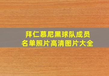 拜仁慕尼黑球队成员名单照片高清图片大全