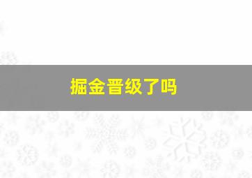 掘金晋级了吗