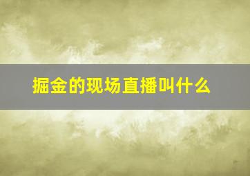 掘金的现场直播叫什么