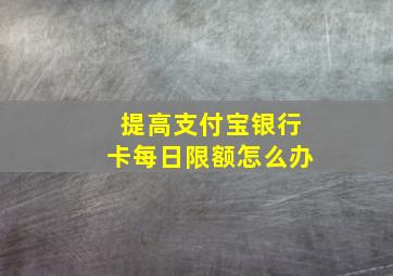 提高支付宝银行卡每日限额怎么办