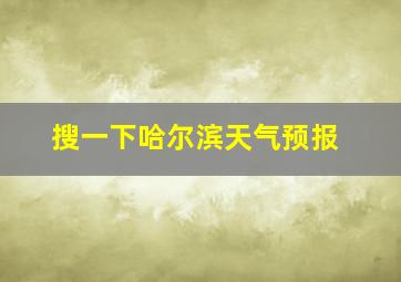 搜一下哈尔滨天气预报