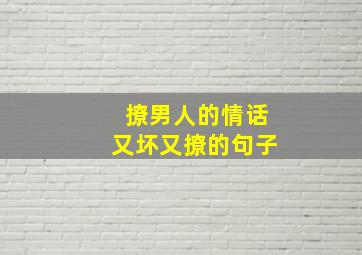 撩男人的情话又坏又撩的句子