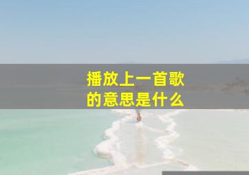 播放上一首歌的意思是什么