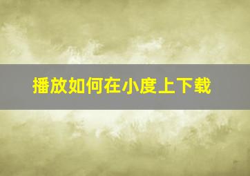 播放如何在小度上下载