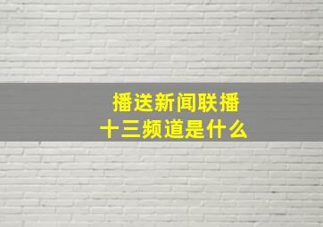 播送新闻联播十三频道是什么