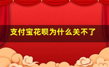 支付宝花呗为什么关不了