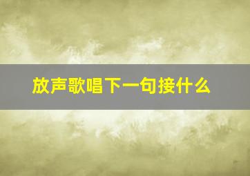 放声歌唱下一句接什么