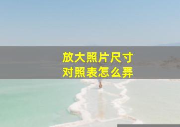 放大照片尺寸对照表怎么弄