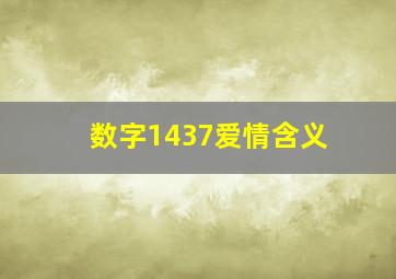 数字1437爱情含义