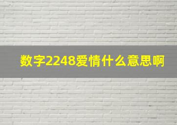 数字2248爱情什么意思啊